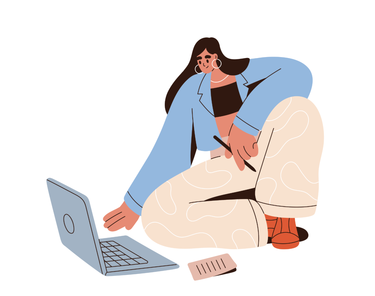 fille regardant un ordinateur