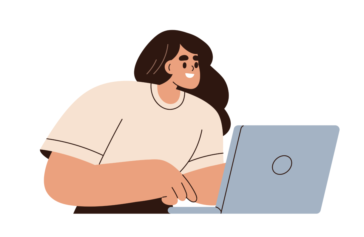 fille travaillant sur un ordinateur