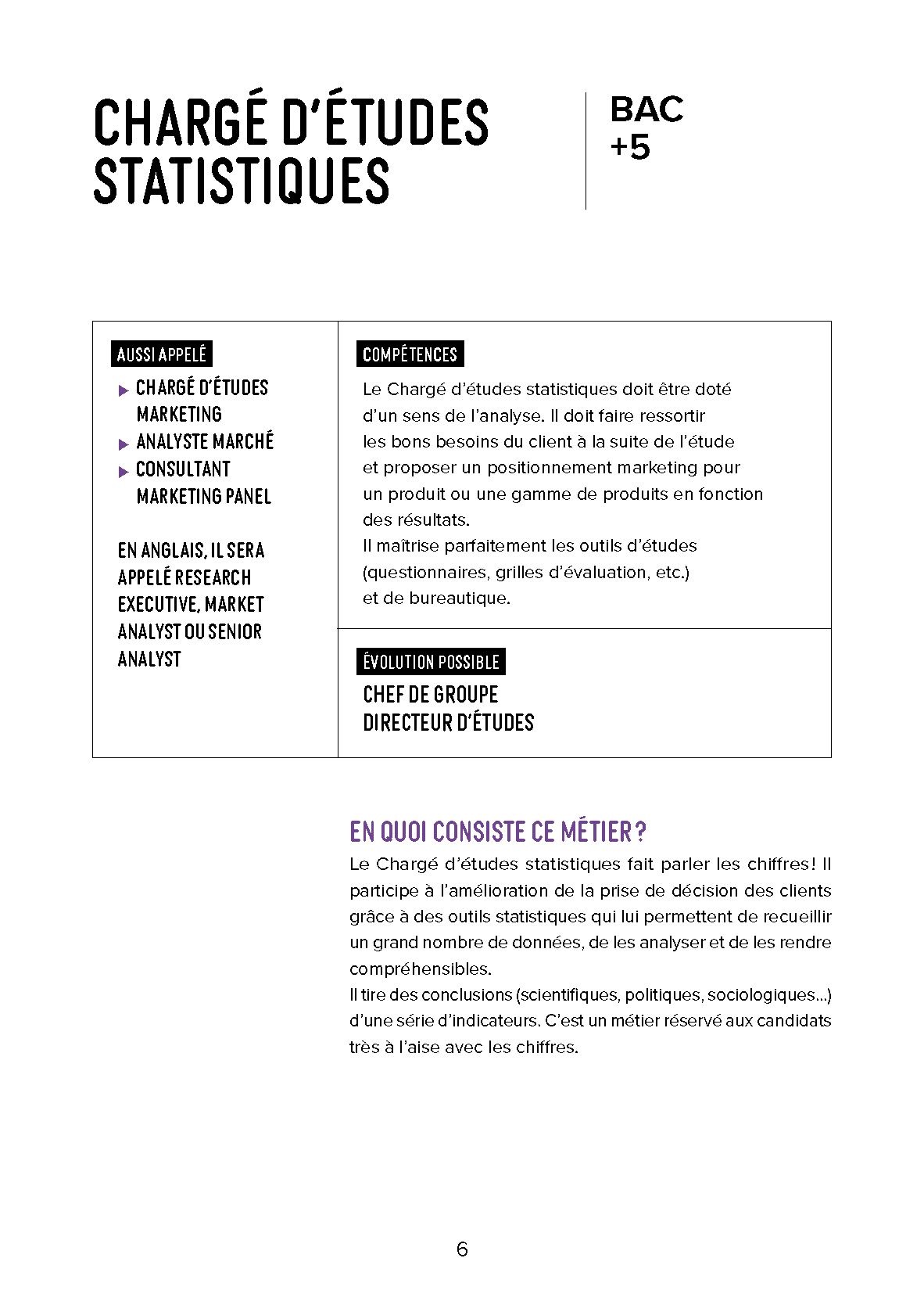 fiche chargé d'études statistique