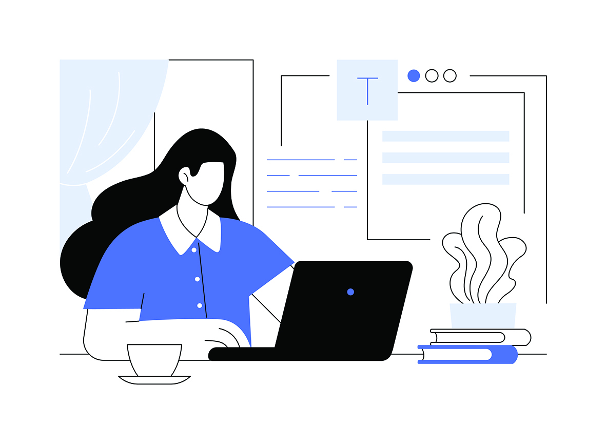 Illustration d’une personne travaillant sur un ordinateur portable