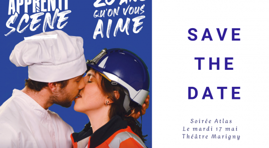 Image texte Save the date soirée Apprentiscène